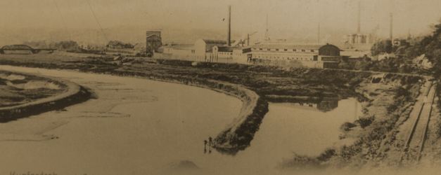 Historisches Foto des Kupferdreher Hafens