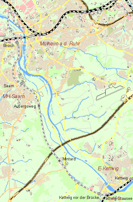 Karte untere Ruhrtalbahn