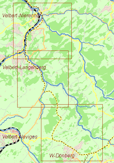 Gegenwartskarte Kohlenweg von Nierenhof nach Horath