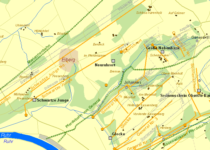Historische Karte Zeche Schwartze Junge