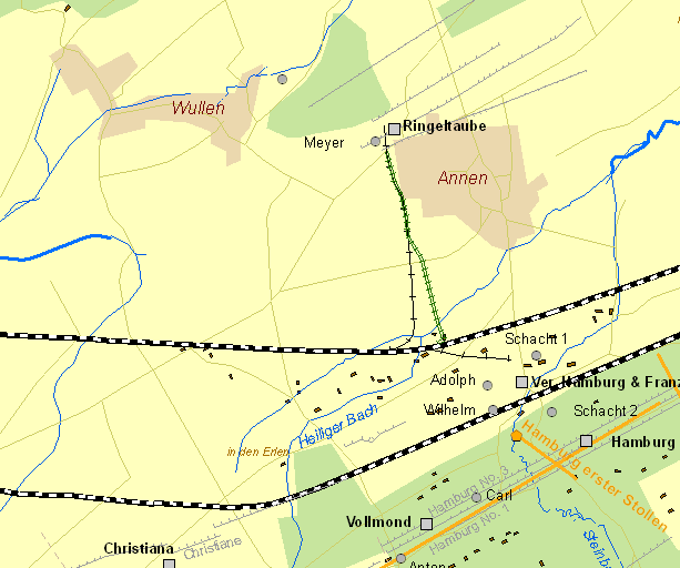 Historische Karte Zeche Ringeltaube