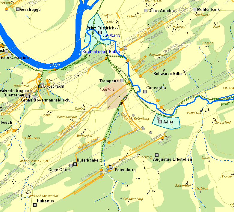 Historische Karte Kupferdreh