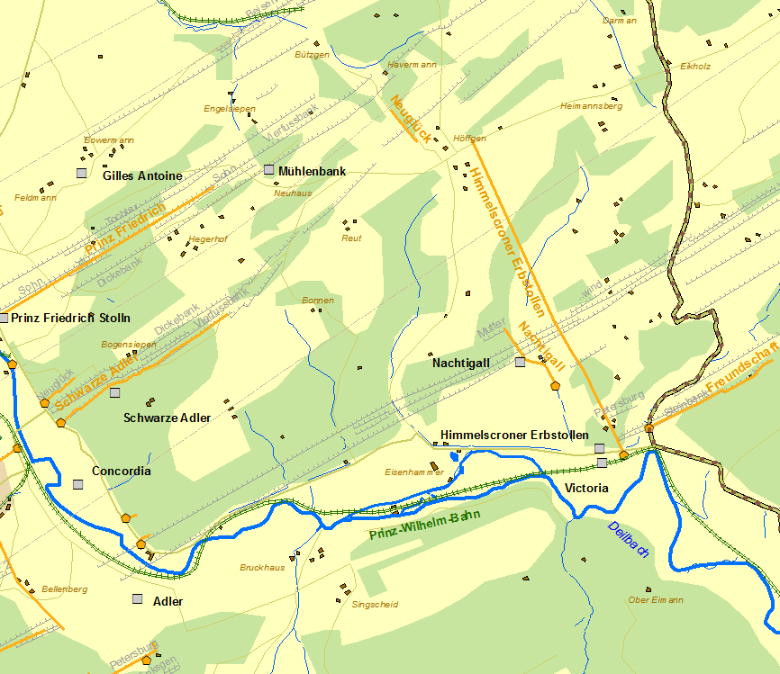 Historische Karte Zeche Victoria