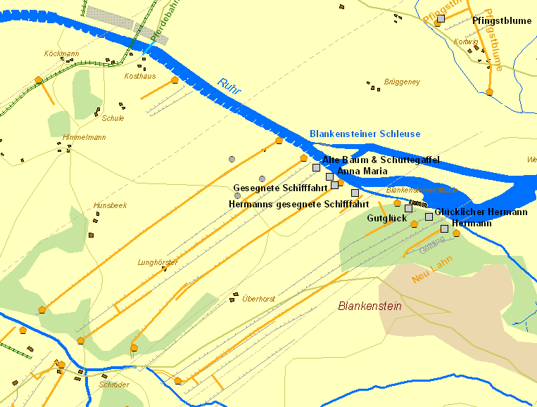 Historische Karte Hermanns gesegnete Schifffahrt