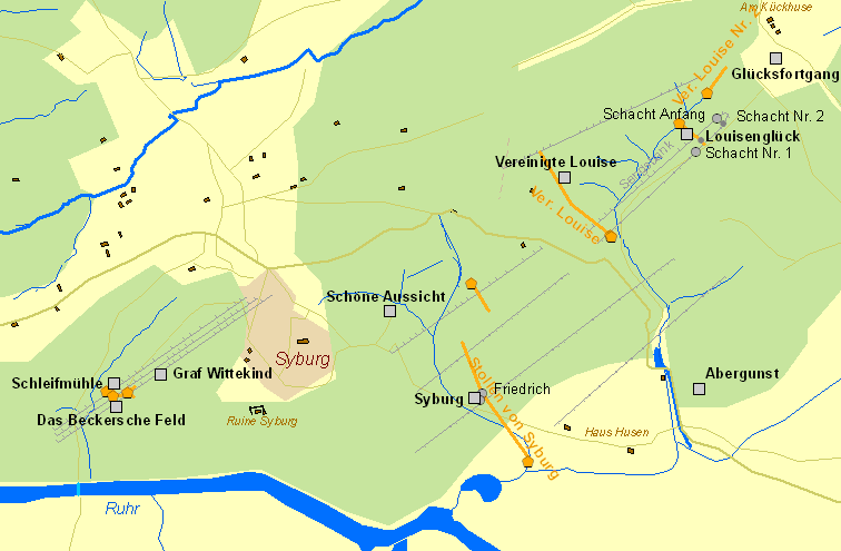 Historische Karte Syburg und Westhofen