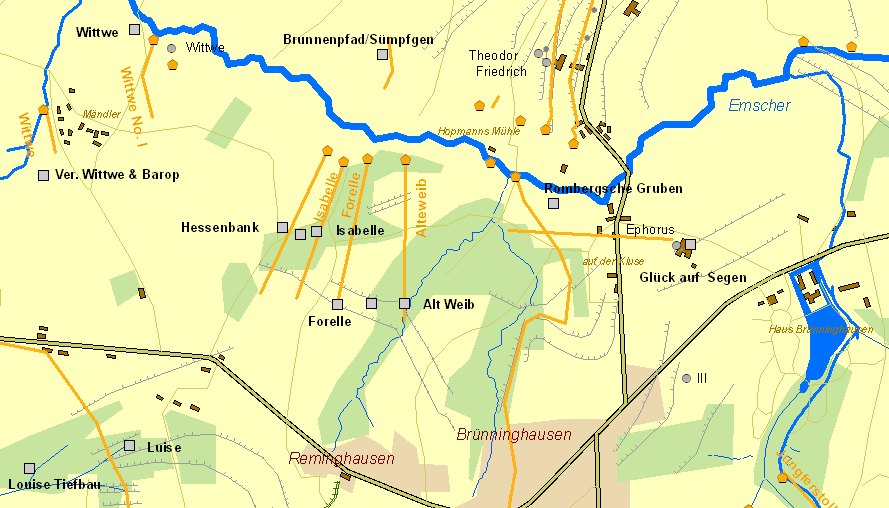 Historische Karte Zeche Forelle & Altweib