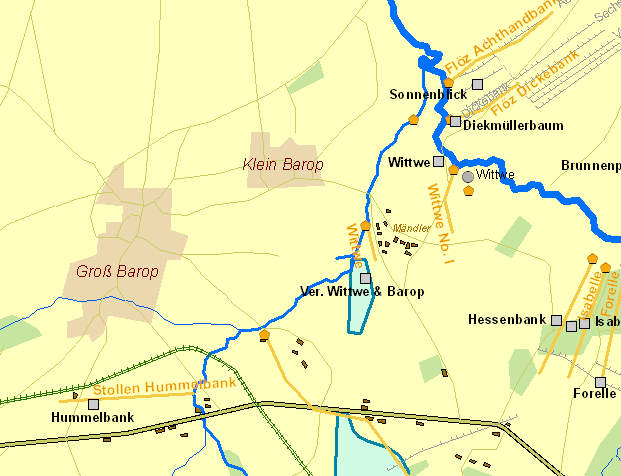 Historische Karte Zeche Wittwe