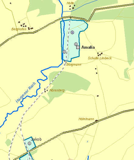 Historische Karte Zeche Amalia