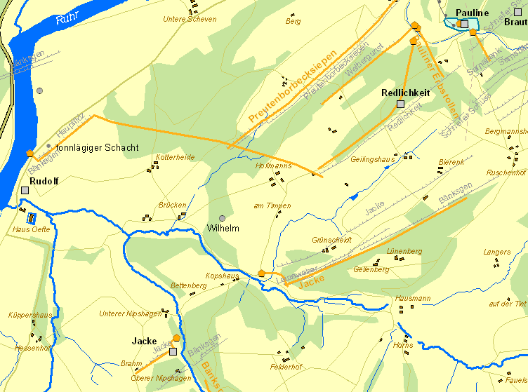 Historische Karte Essen-Oefte