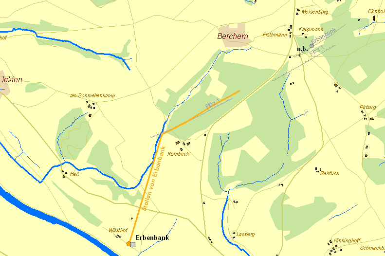 Historische Karte Zeche Erbenbank