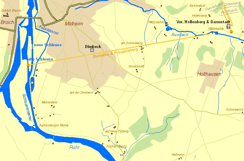 Historische Karte Zeche Dimbeck