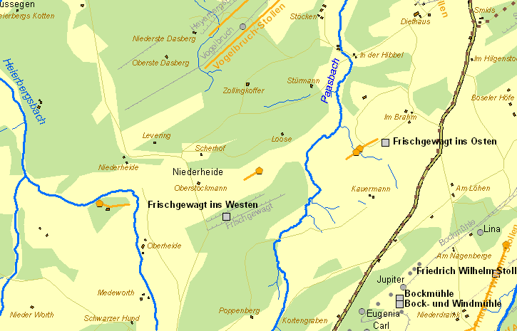 Historische Karte Zeche Frischgewagt