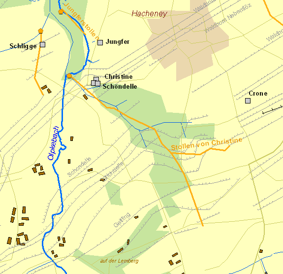Historische Karte Christine & Schöndelle