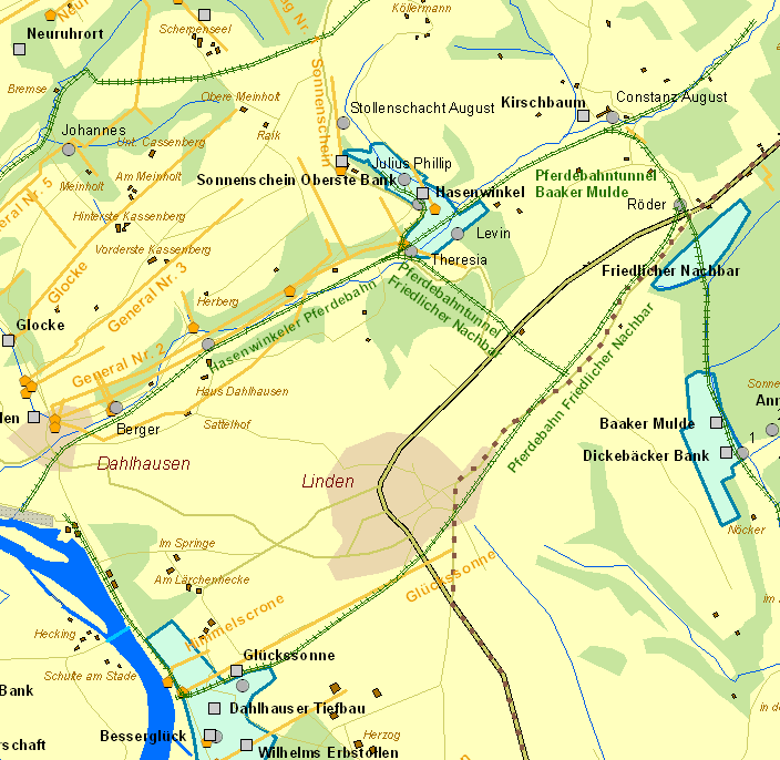 Historische Karte Pferdebahn Friedlicher Nachbar