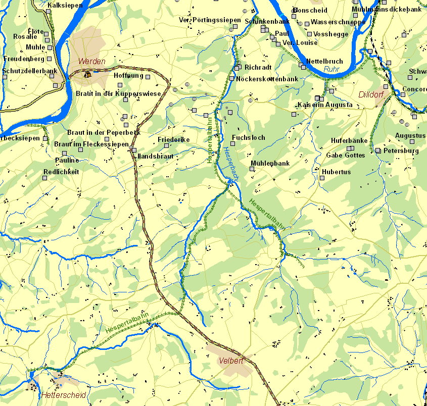 Historische Karte Hespertalbahn