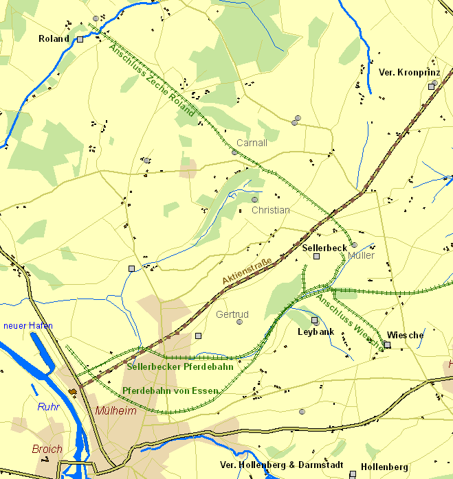 Historische Karte Sellerbecker Pferdebahn