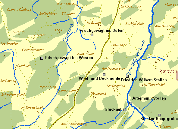 Historische Karte Bossel