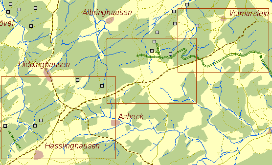 Historische Karte Silscheder Kohlenweg
