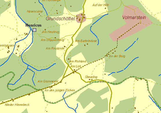 Historische Detailkarte Kohlenweg Volmarstein