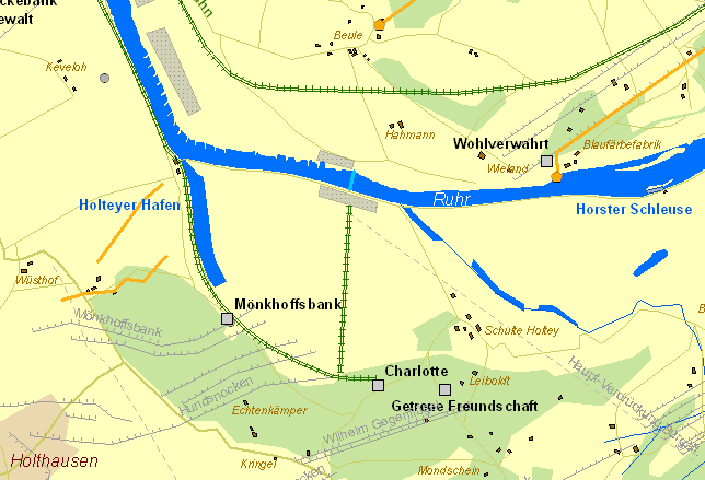 Historische Karte Essen-Holtey