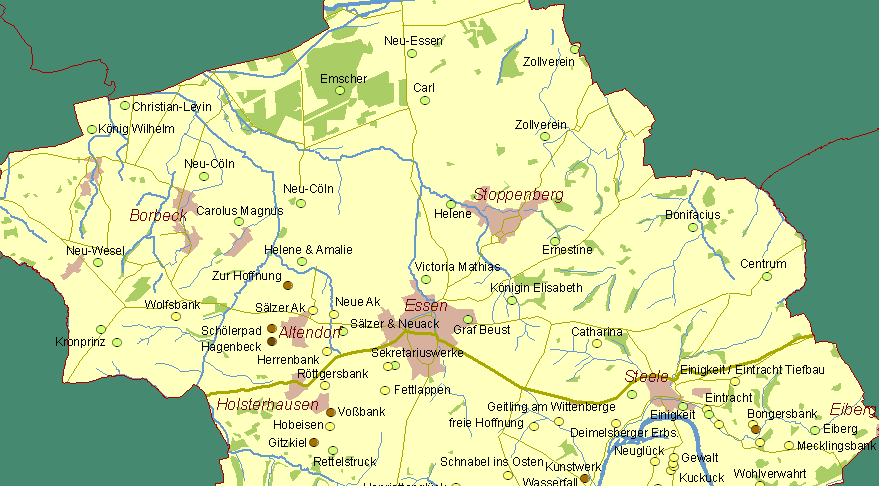 Historische Karte Essen Nord