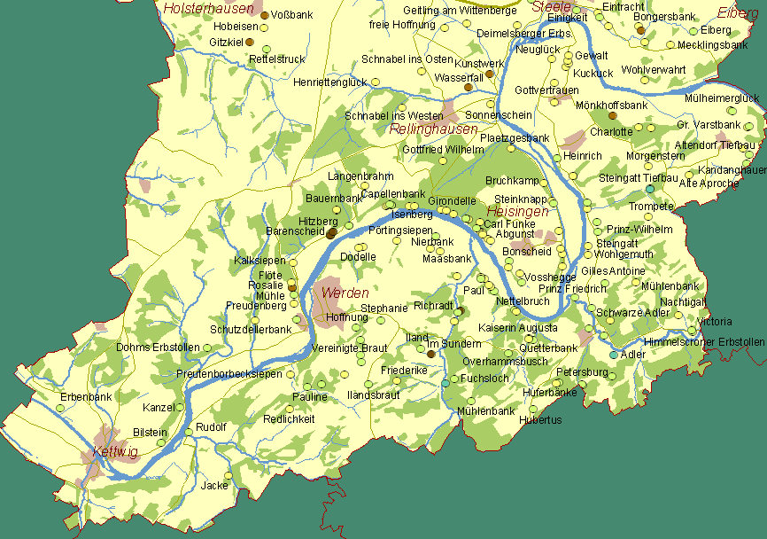 Historische Karte des Essener Südens