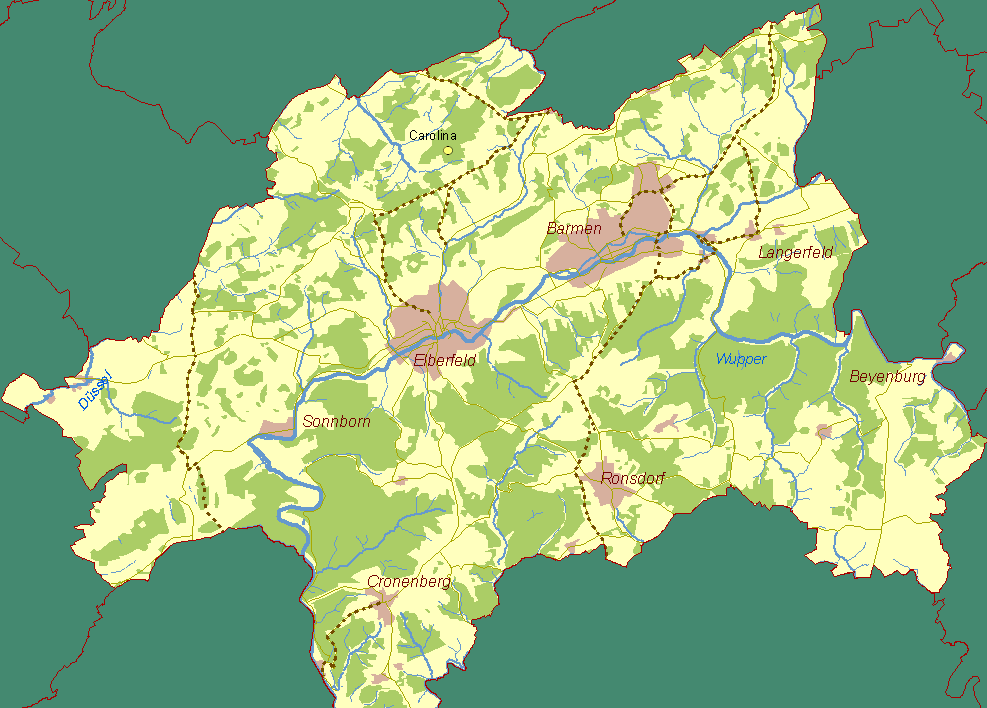 Historische Karte Wuppertal
