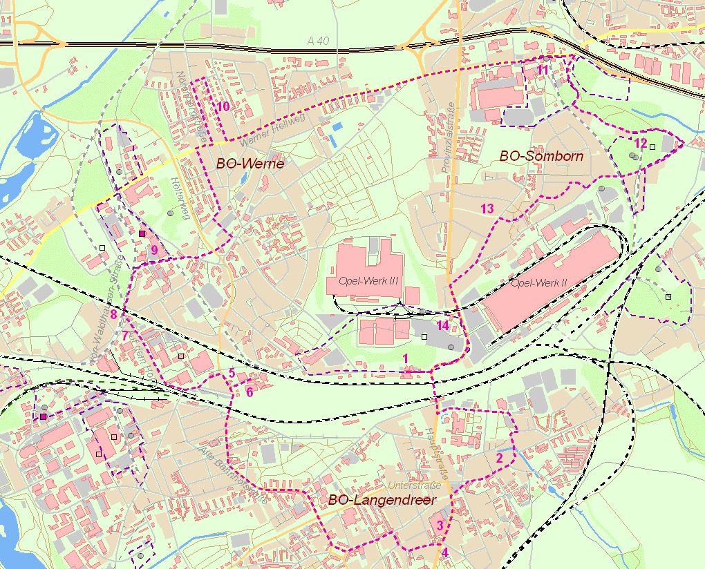 Karte Industrielehrpfad Langendreer-Werne-Somborn
